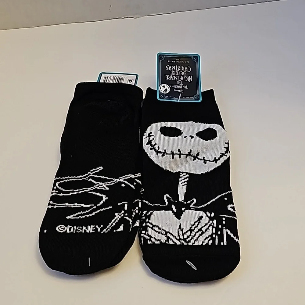 Disney Jack Skellington Nightmare Before Christmas No-Show Socks (2pair) sz 4-10 - Picture 3 of 6